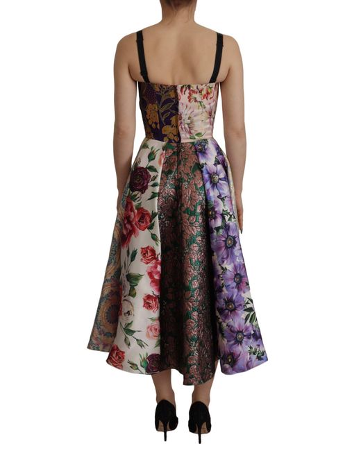 Dolce & Gabbana Black Patchwork Elegance Silk Blend Dress