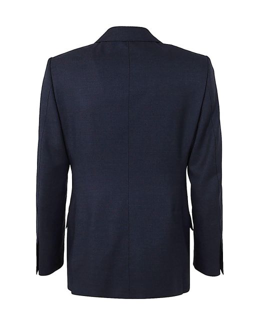 Tom Ford Blue Trouser Suit Micro Structure for men