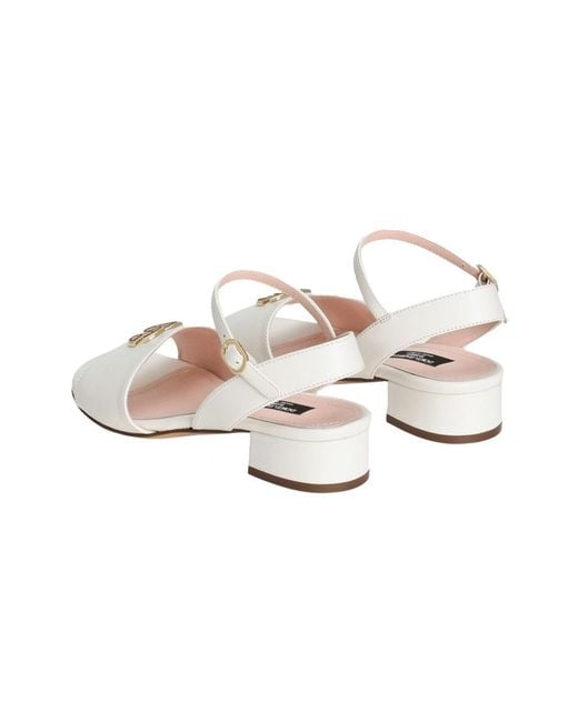 Dolce & Gabbana White Leather Sandals Sandalo