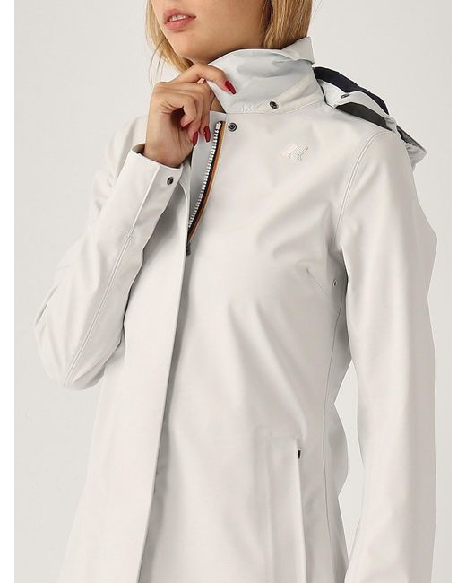 K-Way White Mathy Bonded Jacket