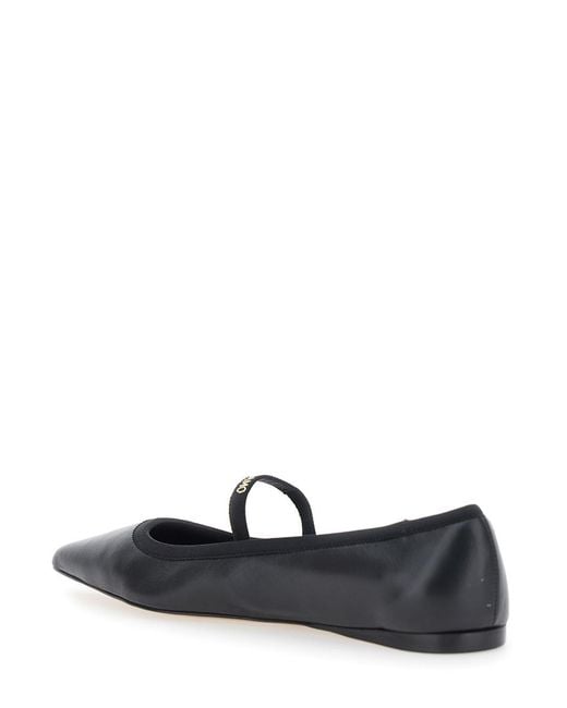 Ferragamo Black Ballet Shoes With Ribbon Detail