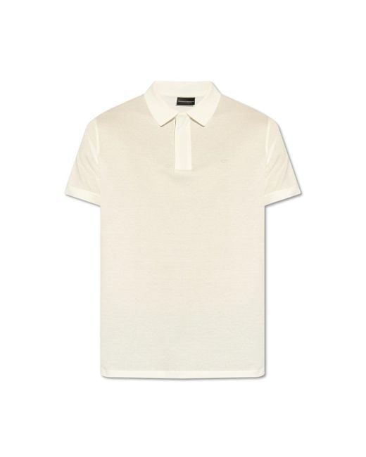 Emporio Armani Natural Cotton Polo Shirt With Logo for men