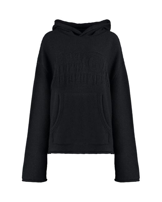 MM6 by Maison Martin Margiela Black Knitted Hoodie for men