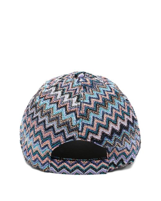 Missoni Blue Zig Zag Print Baseball Cap