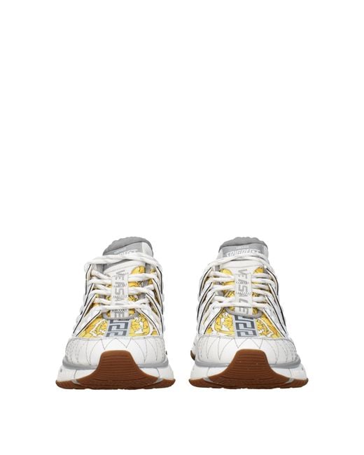 Versace White Canvas & Leather Sneaker