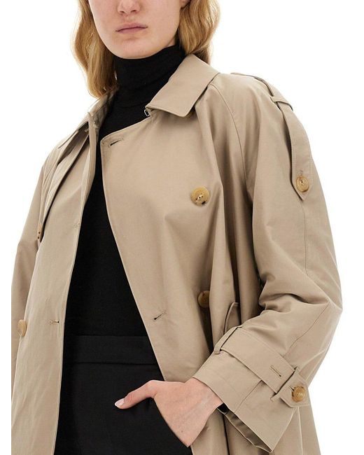 Max Mara The Cube Natural Jtrench Double-Breasted Long Coat