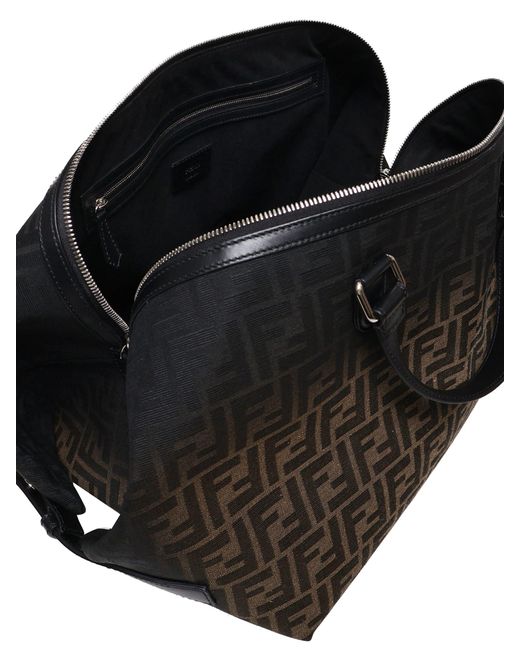 Fendi Black Siesta Ff Jacquard Bag for men