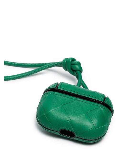 Bottega Veneta Green Intrecciato Airpods Pro Case for men