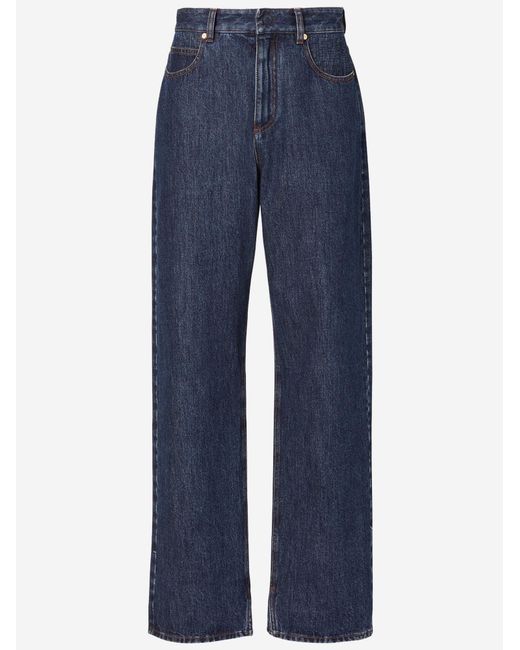 Fendi Blue Long Cotton Jeans