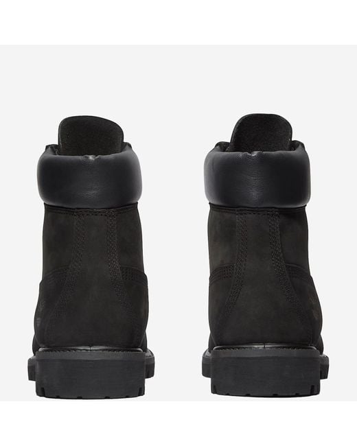 Timberland Black Premium 6-Inch Leather Boots With Logo for men