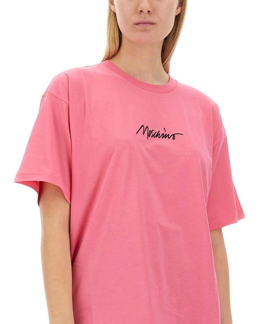 Moschino Pink T-Shirt With Logo