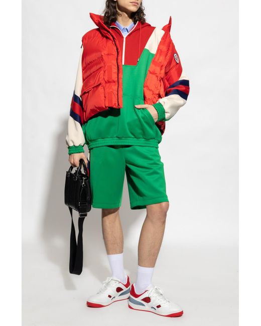 Gucci Green Hoodie With Web Stripe for men