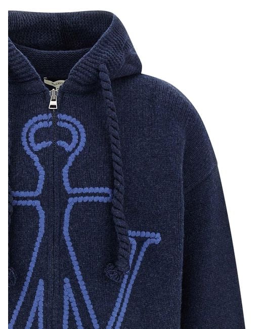 J.W. Anderson Blue 'Anchor Embroidery' Hoodie for men