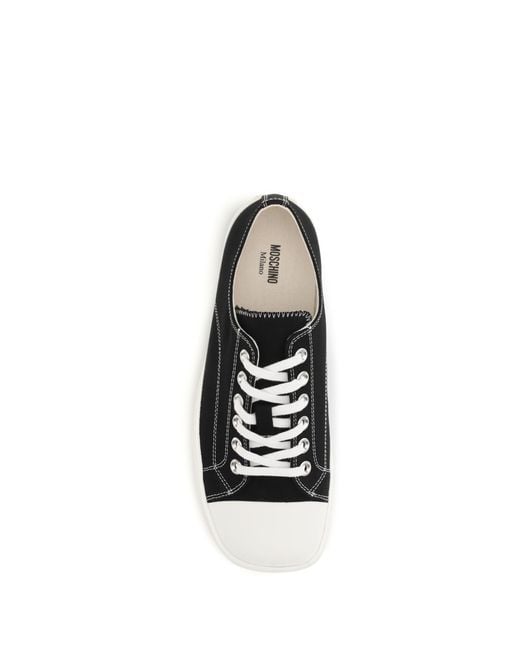 Moschino White Canvas Couture Sneakers Upper: Cotton; Sole: Rubber for men