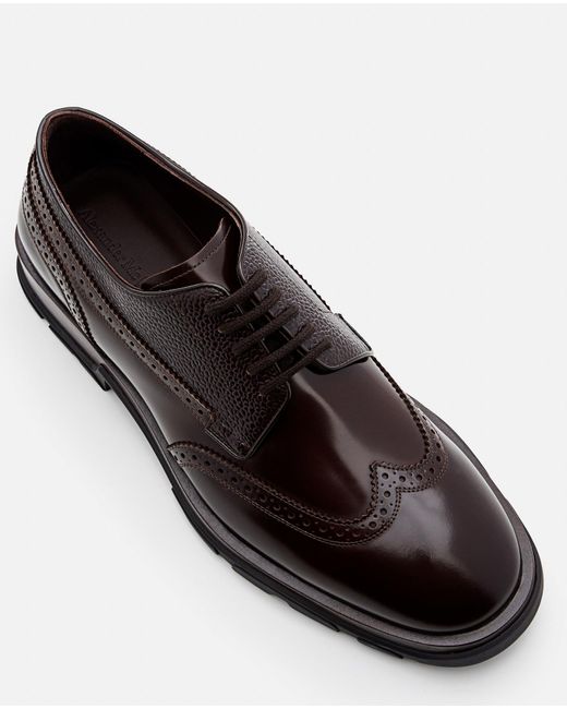Alexander McQueen Brown Derby Leather Shoes for men