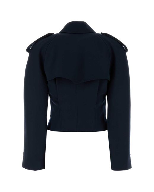 Alexander McQueen Blue Midnight Wool Trench Coat