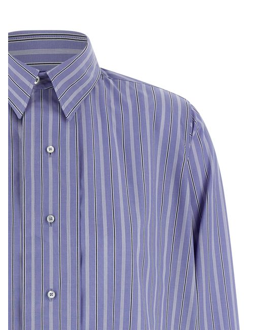 Maison Margiela Blue Striped Cotton Shirt