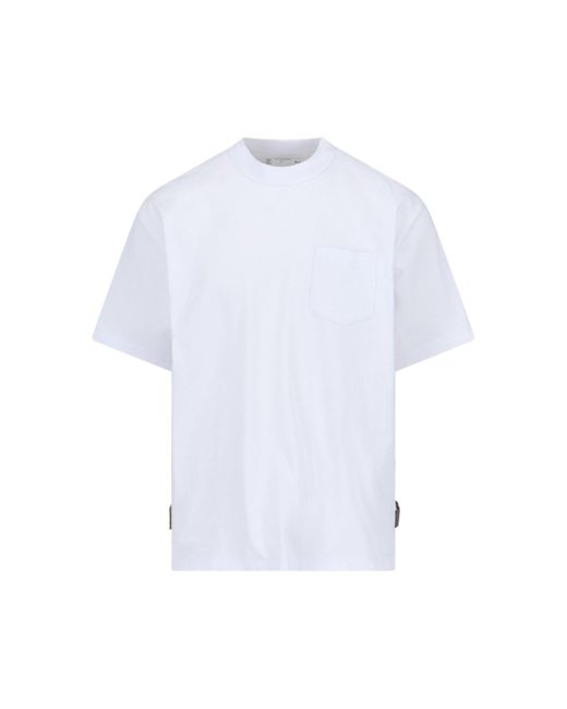 Sacai White Zip Detail T-Shirt for men