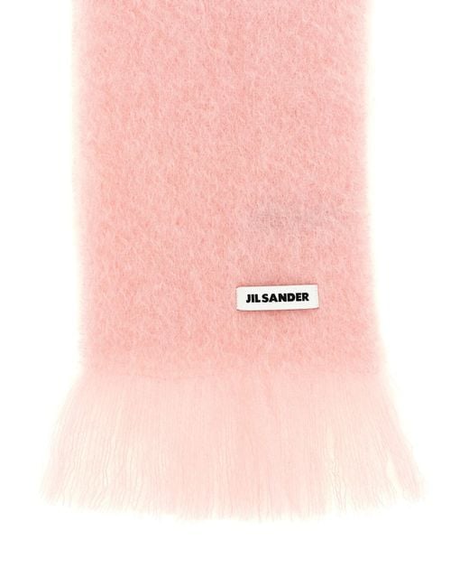 Jil Sander Pink Wool Scarf