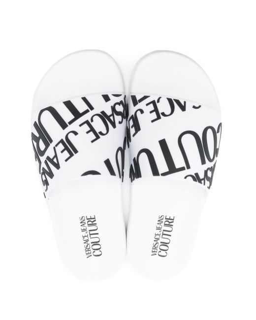 Versace Jeans Couture White Pool Slides for men