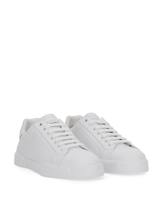 Dolce & Gabbana White Portfino Sneaker Leather Trainers for men