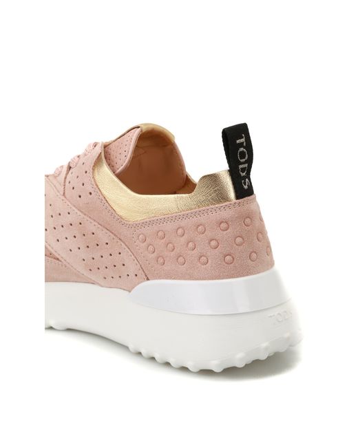 Tod's Pink Tods Suede Sneakers