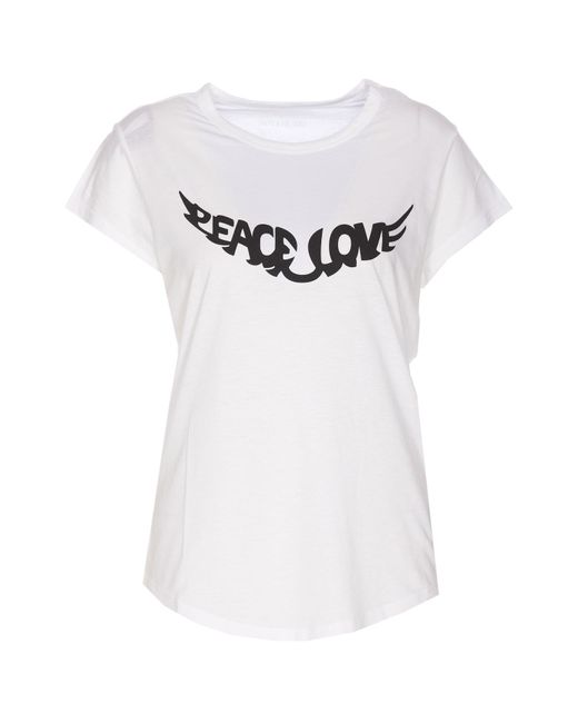 Zadig & Voltaire White Woop Peace Love Wings T-Shirt