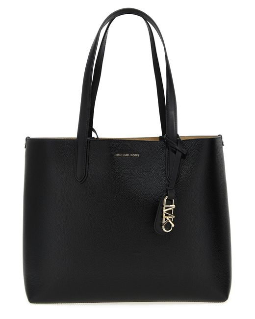 MICHAEL Michael Kors Black Logo Leather Shopping Bag Tote Bag
