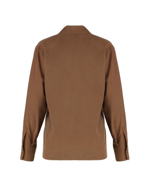 Max Mara Brown Polo Shirt Mirko Silk Blouses
