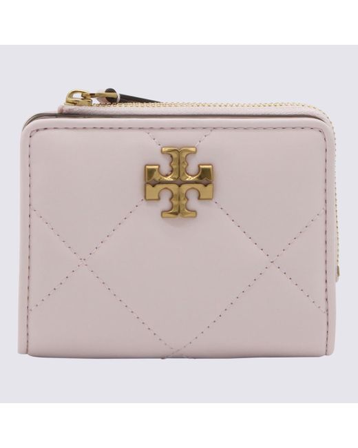 Tory Burch Pink Rose Leather Card Holder