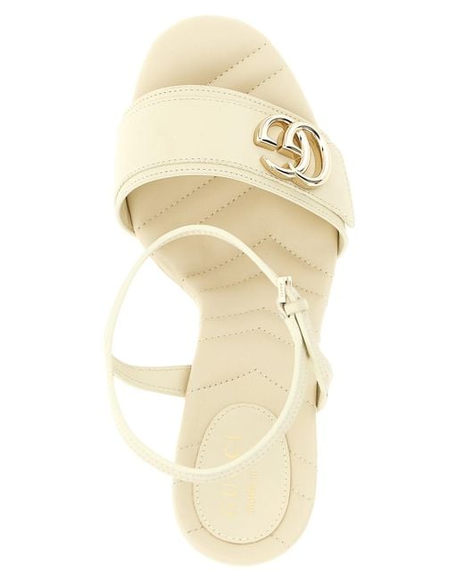 Gucci Natural Ankle Strap Heels