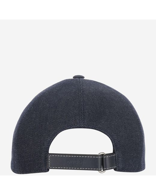 Gucci Blue Lasered Denim Baseball Hat Dark Cotton for men