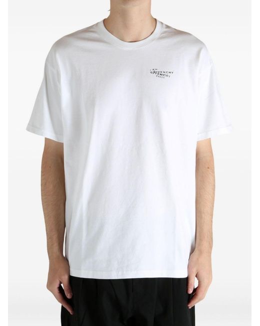 Givenchy White Logo Cotton T-Shirt for men