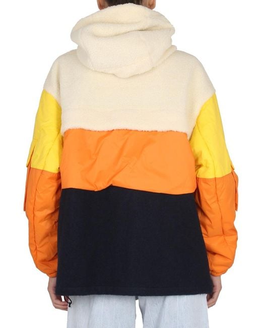 K-Way Orange Sherpa Jacket With Zipper Closure for men