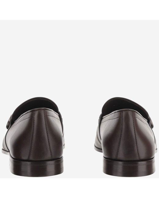 Ferragamo Gray Leather Loafers Calf for men