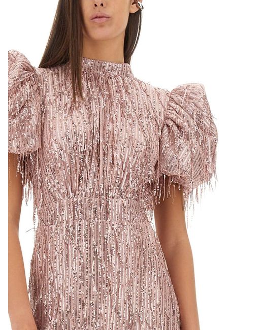ROTATE BIRGER CHRISTENSEN Pink Chic Mini Dress With Unique Bangs