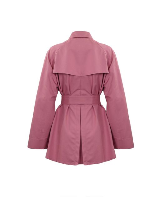 Fay Purple Short Cotton Trench Coat