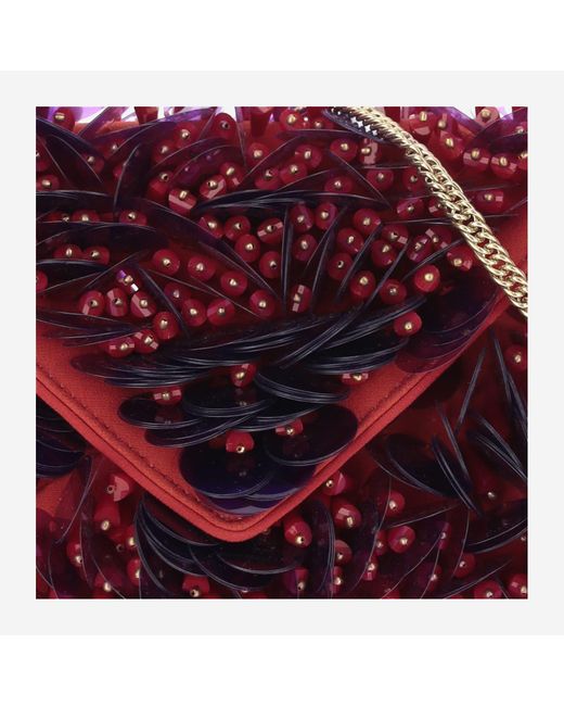 Dries Van Noten Red Silk Bag With Sequins And Beads