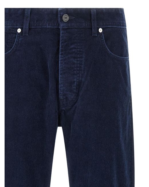 Stone Island Blue Straight Flat Front Pants for men