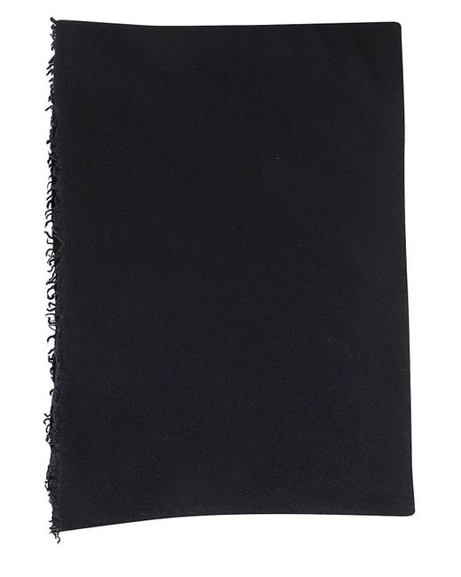 Faliero Sarti Black Adriel Fringed Edge Scarf