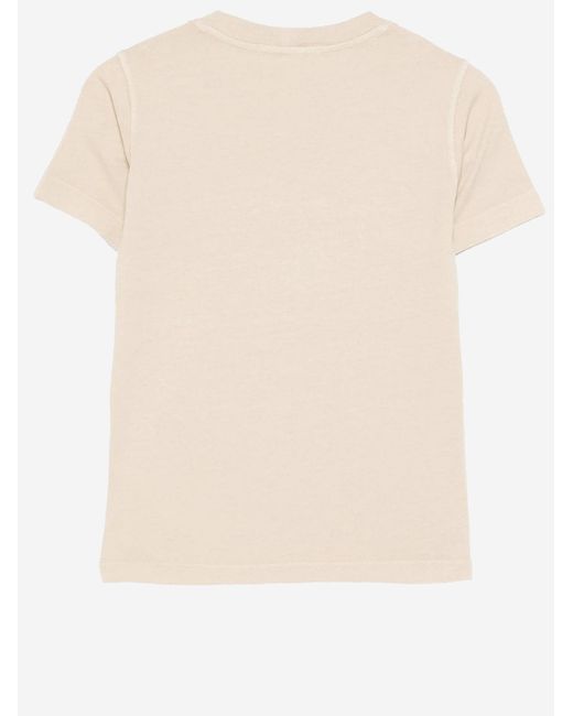 Stone Island Natural Cotton T-Shirt With Logo T-Shirts for men
