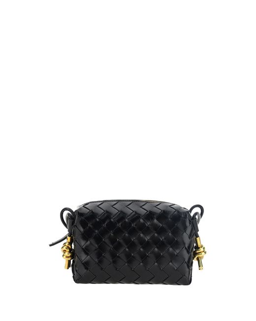 Bottega Veneta Black Shoulder Bag Loop Calfskin-Brass Calf Leather