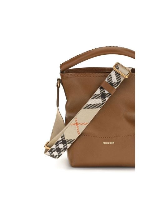 Burberry Brown Calf Leather Bos Taurus Backet Bag