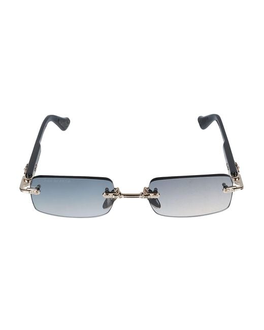 Chrome Hearts Blue Rectangle Rimless Sunglasses