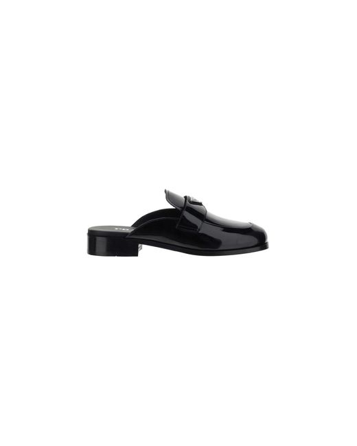 Prada Leather Sabot in Nero (Black) | Lyst