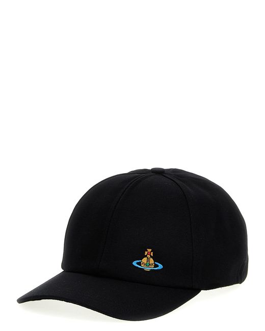 Vivienne Westwood Black Logo Embroidery Baseball Cap