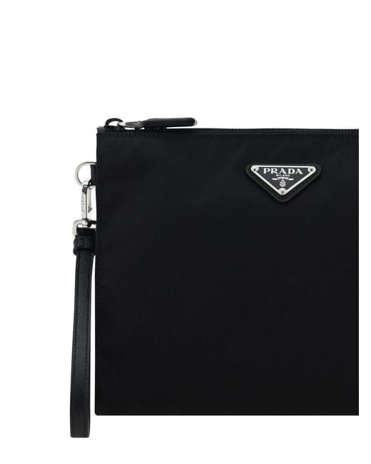 Prada Black Beauty Case Polyamide Wash Bags for men