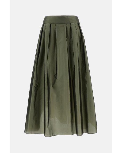 Max Mara Green Taffetà Effetto Skirt