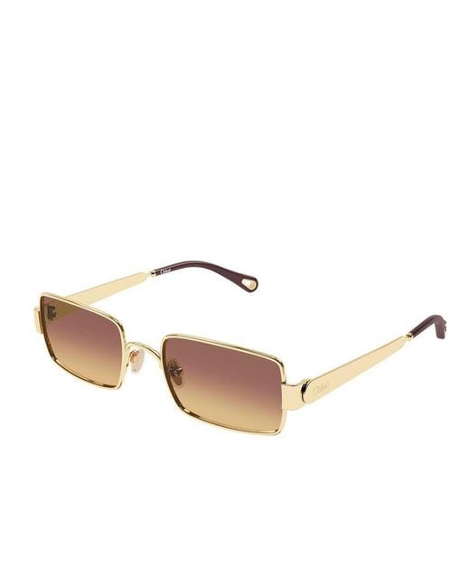 Chloé Brown Chloe Sunglasses Metal Eyewear