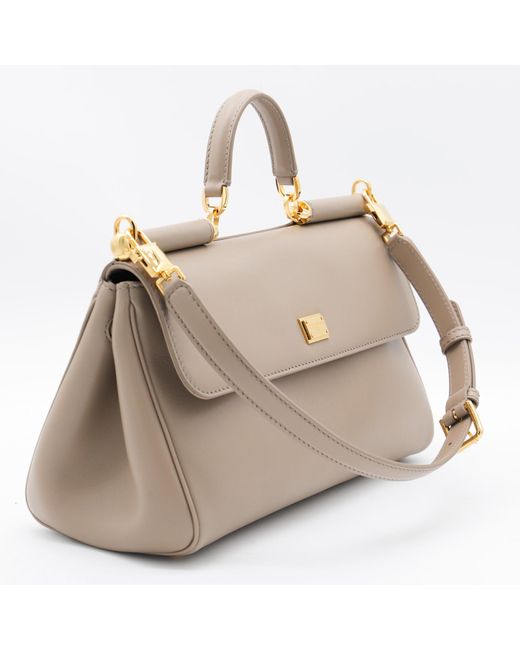 Dolce & Gabbana Natural Leather My Sicily Top Handle Bag